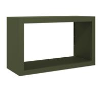vidaXL Leñero de acero 100x40x80 cm - Soporte para leña verde
