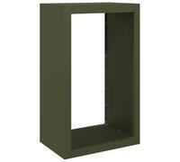 vidaXL Leñero de Acero Verde 60x40x100 cm, Soporte para leña, Almacenamiento de Troncos, Estante para leñas, Soportes para leña