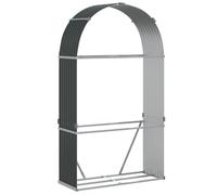 vidaXL Leñero de acero galvanizado gris antracita 120x45x210 cm