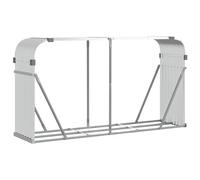 vidaXL Leñero de acero galvanizado plateado 180x45x100 cm