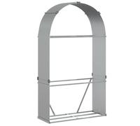 vidaXL Leñero de acero galvanizado plateado 120x45x210 cm
