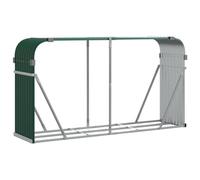 vidaXL Leñero estante para leñas acero galvanizado verde 234x45x100 cm