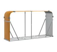 vidaXL Leñero de acero galvanizado marrón claro 180x45x100 cm