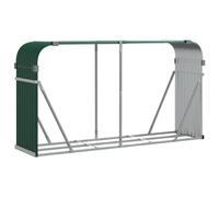 vidaXL Leñero de acero galvanizado 180x45x100 cm Verde