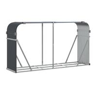 vidaXL Leñero de acero galvanizado gris antracita 180x45x100 cm