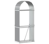 vidaXL Leñero de acero galvanizado gris claro 80x45x190 cm