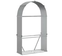 vidaXL Leñero de acero galvanizado gris claro 120x45x210 cm