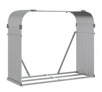 vidaXL Leñero de Acero galvanizado Plateado 120x45x100 cm