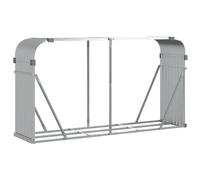 vidaXL Leñero de acero galvanizado plateado 180x45x100 cm
