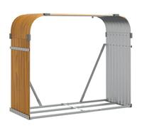 vidaXL Leñero de acero galvanizado marrón claro 120x45x100 cm