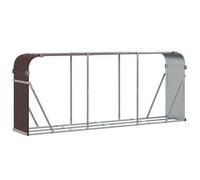 vidaXL Leñero de acero galvanizado marrón 234x45x100 cm