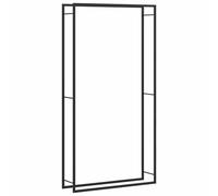 vidaXL Leñero Estante Leña Sala Salón Estar Organizador Mueble Estantería Almacenamiento Decoración Habitación Acero Negro Mate 110x28x214 cm