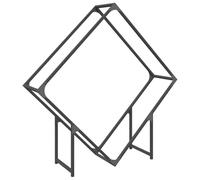 vidaXL Leñero Negro 100x25x100 cm Acero Laminado en frío, Soporte para leña para Chimenea, Soporte para leña, Soporte para leña