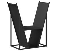 vidaXL Leñero Negro 69,5x35x81 cm Acero Laminado en frío, Soporte para leña para Chimenea, Soporte para leña, Soporte para leña