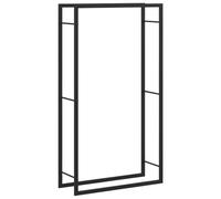 vidaXL Leñero Estante Leña Sala Salón Estar Organizador Mueble Estantería Almacenamiento Decoración Habitación Acero Negro Mate 80x28x154 cm