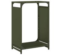 vidaXL Leñero Soporte para leña Verde Oliva 44x28x65 cm Acero laminado en frío