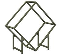 vidaXL Leñero Verde Oliva 60x25x60 cm Acero Laminado en frío