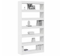 vidaXL Estantería Minimalista Blanca de 6 Niveles para la Sala de Estar u Oficina, Hecha de MDF, Solución de Almacenamiento Elegante y Resistente, Fácil de Montar, Organizar Libros y De