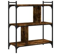 Librería 3 Estantes Madera Ingeniería Roble Ahumado 76x32x88 Cm Vidaxl