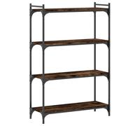 vidaXL Librería 4 Estantes, Estantería para Libros, Armario de Almacenaje, Estantería Expositora para Oficina, Madera de Ingeniería Roble Ahumado