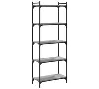 Librería 5 Estantes Madera Ingeniería Gris Sonoma 60x30x154 Cm Vidaxl