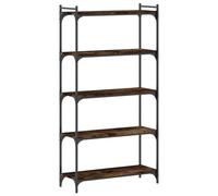 vidaXL Librería 5 estantes Madera ingeniería Roble Ahumado 80x30x154cm
