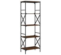 vidaXL Librería 5 Estantes, Estantería para Libros, Armario de Almacenaje, Estantería Expositora para Oficina, Madera de Ingeniería Roble Marrón