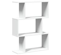 vidaXL Librería Divisor 3 Niveles Madera ingeniería Blanco 70x24x97 cm, estantería, estantería para Libros, librerías, estantería para Libros
