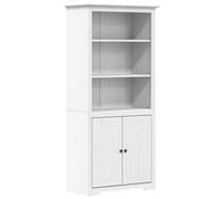 vidaXL Librería Aparador Alto – Estantería para libros, Madera maciza de pino blanco