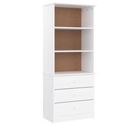 vidaXL Librería con cajones Alta Madera de Pino Blanco 60x35x142 cm