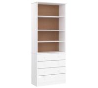 vidaXL Librería alta con cajones Madera de pino blanco 77x35x186,5 cm