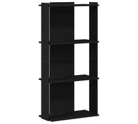vidaXL Librería 3 estantes – Madera de ingeniería, negro, 60x30x120 cm