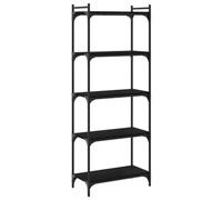 vidaXL Librería de 5 estantes - Madera de ingeniería - Negro 60x30x154 cm