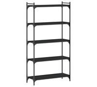 vidaXL Librería de 5 Estantes, Estantería para Libros, Armario de Almacenaje, Estantería Expositora para Oficina, Madera de Ingeniería Negro