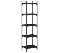vidaXL Librería de 5 Estantes, Estantería para Libros, Armario de Almacenaje, Estantería Expositora para Oficina, Madera de Ingeniería Negro