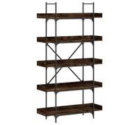 Librería De 5 Estantes Madera Ingeniería Roble Ahumado Vidaxl