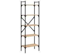 vidaXL Librería de 5 estantes Madera Roble Sonoma 56x31,5x174 cm