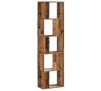 vidaXL Librería de 5 Niveles Madera Color Envejecido 45x23,5x162,5 cm, librería, estantería de Libros, Estante de Libros, librerías