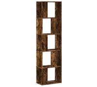 vidaXL Librería de 5 Niveles Madera ingeniería Roble Ahumado, librería, estantería de Libros, Estante de Libros, librerías, Armario de almacenaje