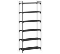 Librería De 6 Estantes Madera De Ingeniería Negro 80x30x188 Cm Vidaxl