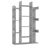 Librería de madera contrachapada gris hormigón 86x25,5x140 cm