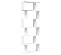 vidaXL Librería Divisor 6 Niveles Madera ingeniería Blanco 70x24x193cm, estantería, estantería para Libros, librerías, estantería para Libros