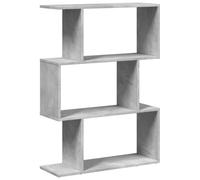 vidaXL Librería divisora 3 Niveles Madera Gris hormigón 70x24x97 cm, estantería, estantería para Libros, librerías, estantería para Libros, librería