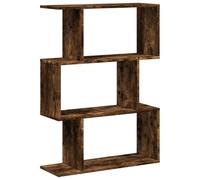 vidaXL Librería divisora 3 Niveles Madera Roble Ahumado 70x24x97 cm, estantería, estantería para Libros, librerías, estantería para Libros, librería
