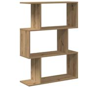 vidaXL Librería divisora 3 Niveles Madera Roble Artisan 70x24x97 cm, estantería, estantería para Libros, librerías, estantería para Libros, librería