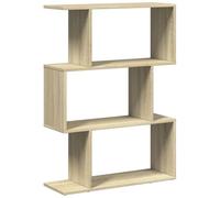 vidaXL Librería divisora 3 niveles, madera roble Sonoma, 70x24x97 cm