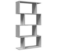vidaXL Librería divisora 4 Niveles Madera Gris Sonoma 70x24x129 cm, estantería, estantería para Libros, librerías, estantería para Libros, librería