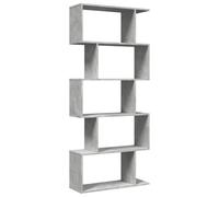 vidaXL Librería divisora 5 Niveles Madera Gris hormigón 70x24x161 cm, estantería, estantería para Libros, librerías, estantería para Libros, librería