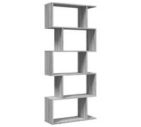 vidaXL Librería divisora 5 Niveles Madera Gris Sonoma 70x24x161 cm, estantería, estantería para Libros, librerías, estantería para Libros, librería