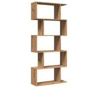 vidaXL Librería divisora 5 Niveles Madera Roble Artisan 70x24x161 cm, estantería, estantería para Libros, librerías, estantería para Libros, librería